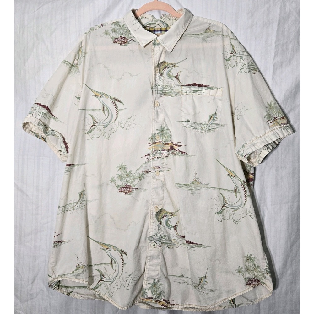 Tommy Bahama Jeans Marlin/island ShortSleeve Button Down Hawaiian Shirt Size XXL